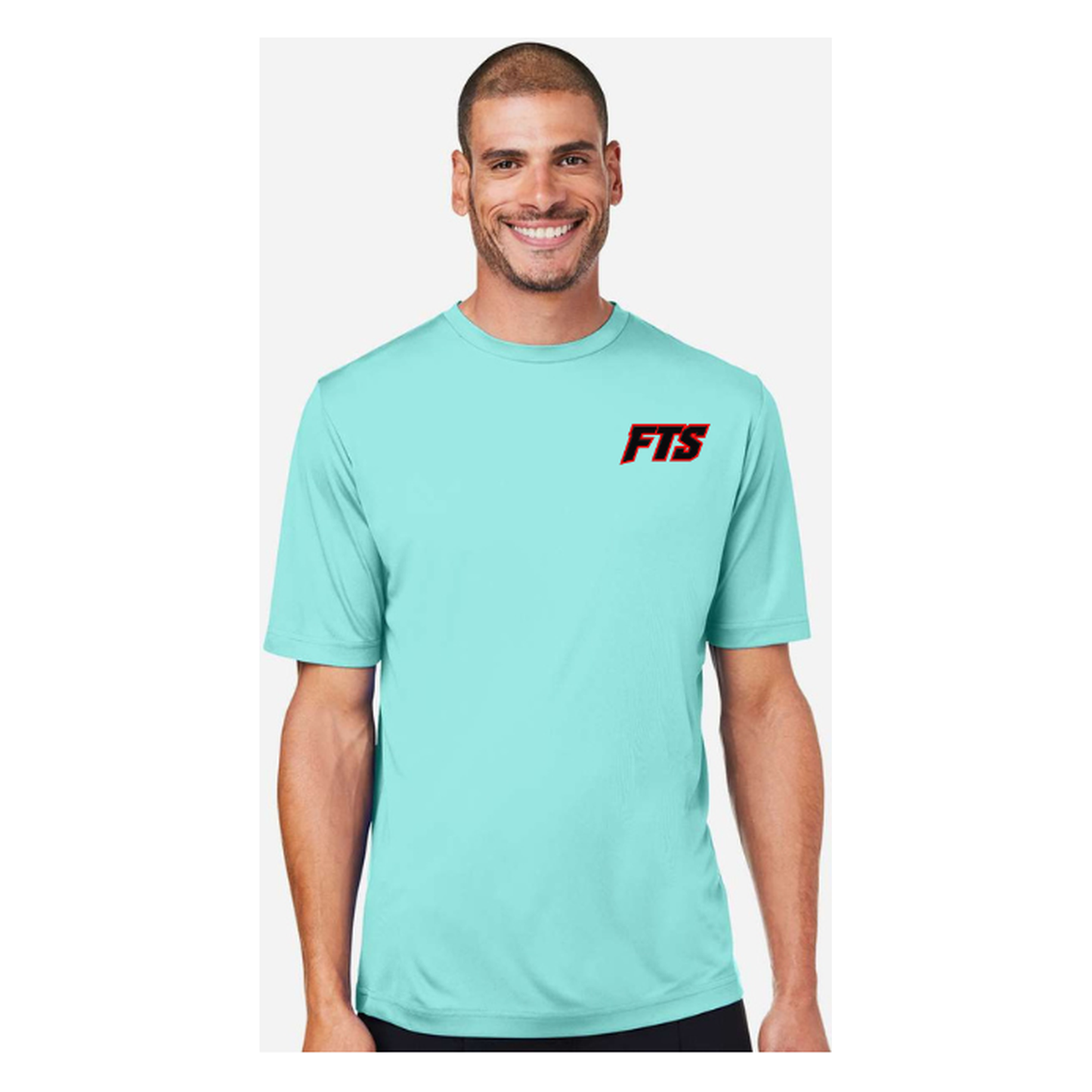 FTS Net Red – Men's Short Sleeve - Sea Glass - Front