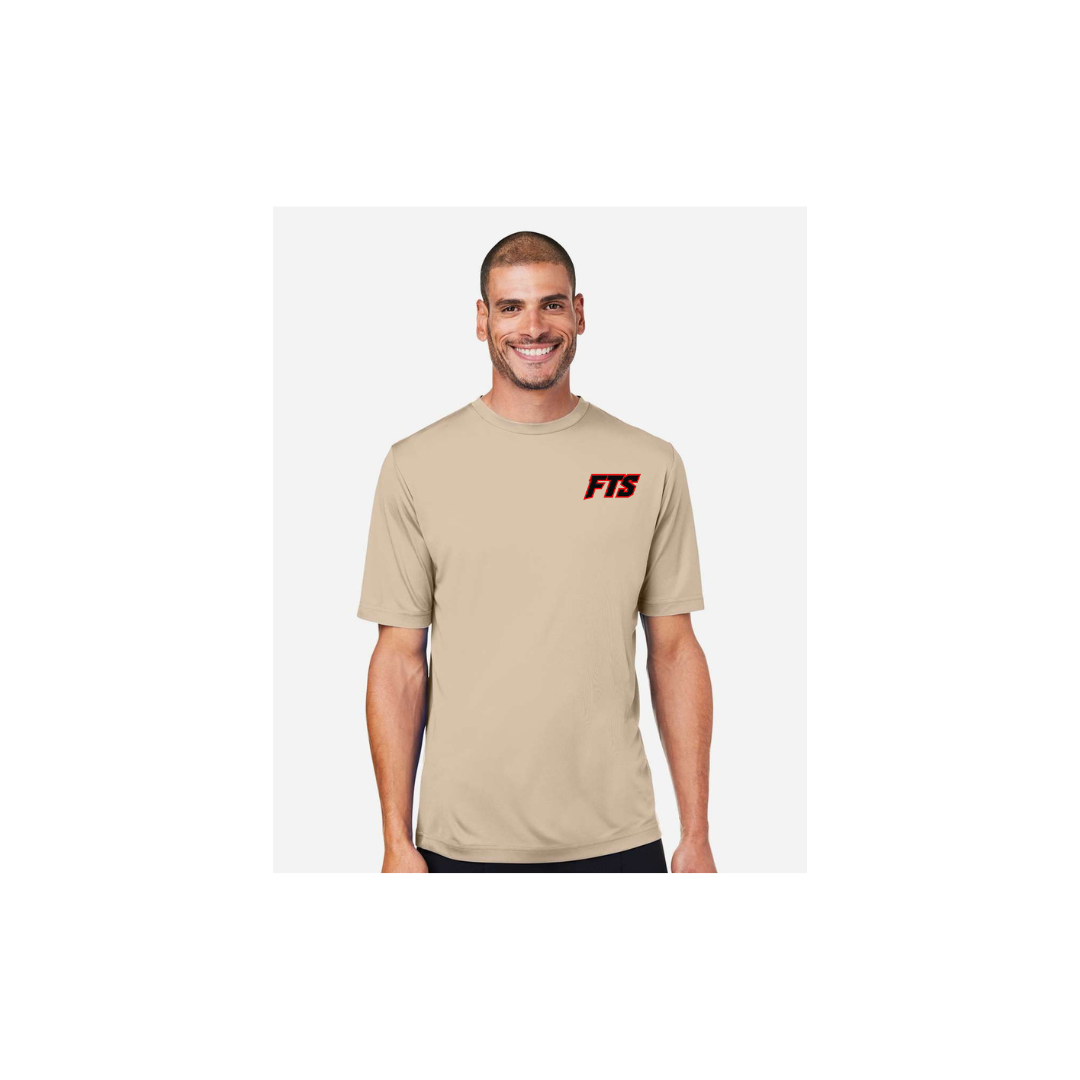 FTS Net Red – Men's Short Sleeve in Stone - front logo view