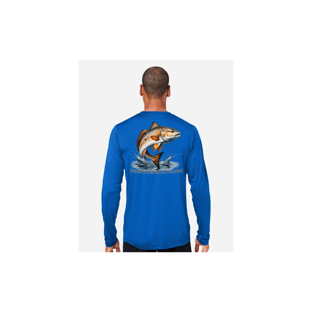 Redfish Art – Men's Long Sleeve in True Royal - back view