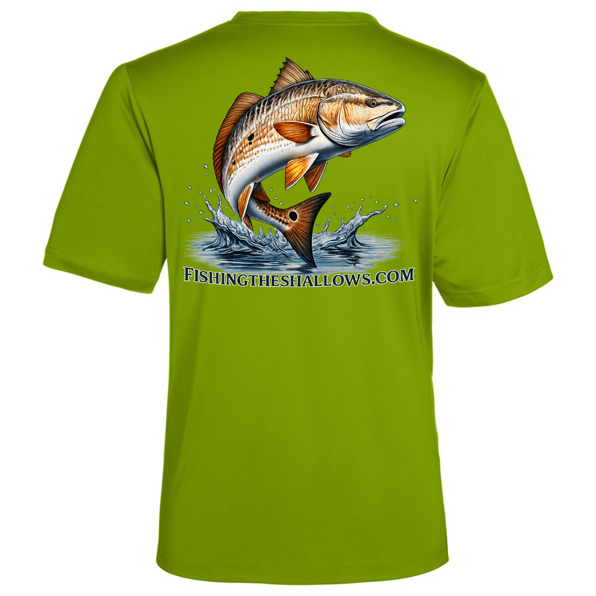Redfish Art – Men's Short Sleeve - Acid Green - Back