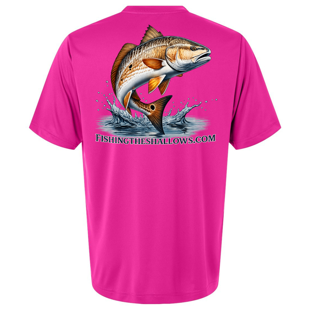 Redfish Art – Men's Short Sleeve - Bright Magenta - Back