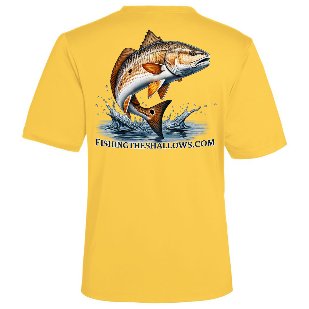 Redfish Art – Men's Short Sleeve - Campus Gold - Back