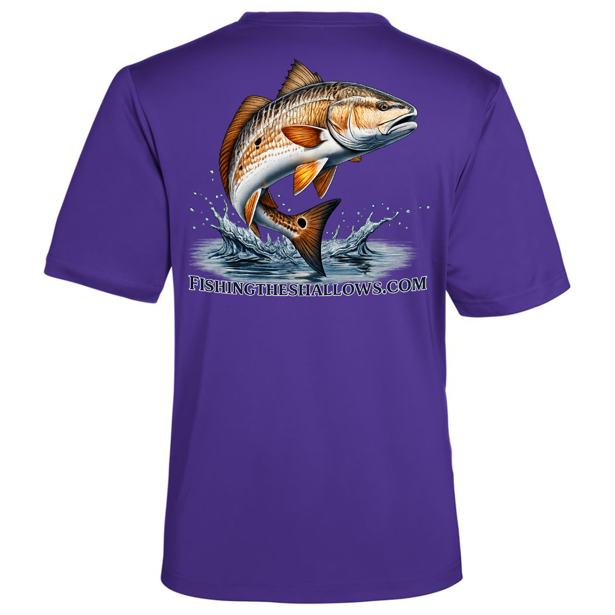 Redfish Art – Men's Short Sleeve - Campus Purple - Back