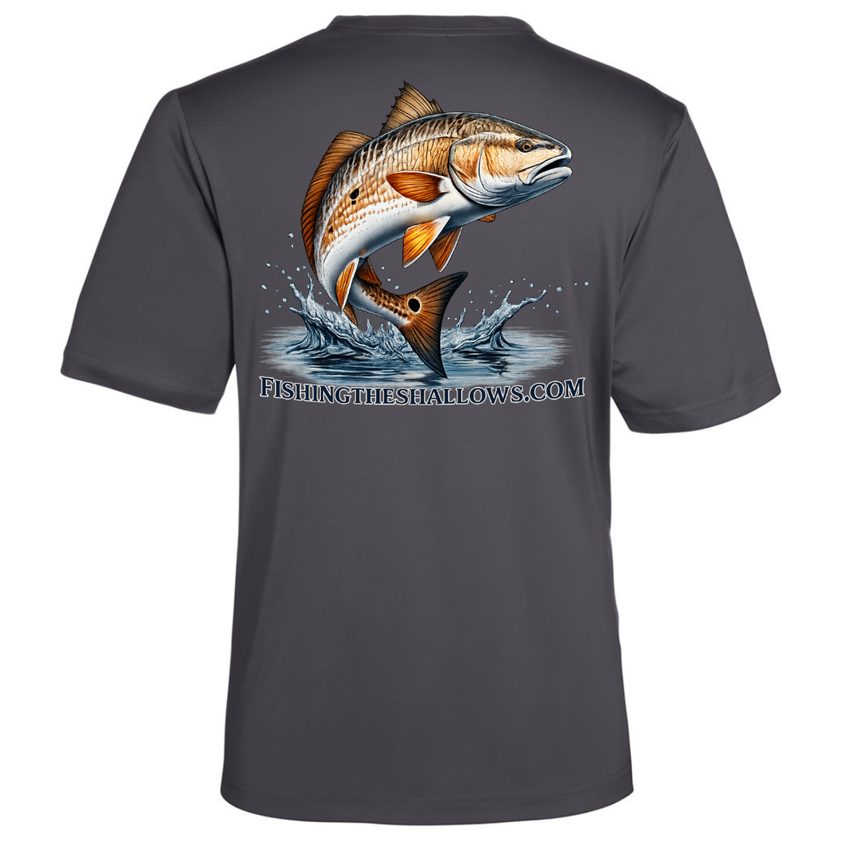 Redfish Art – Men's Short Sleeve - Carbon - Back