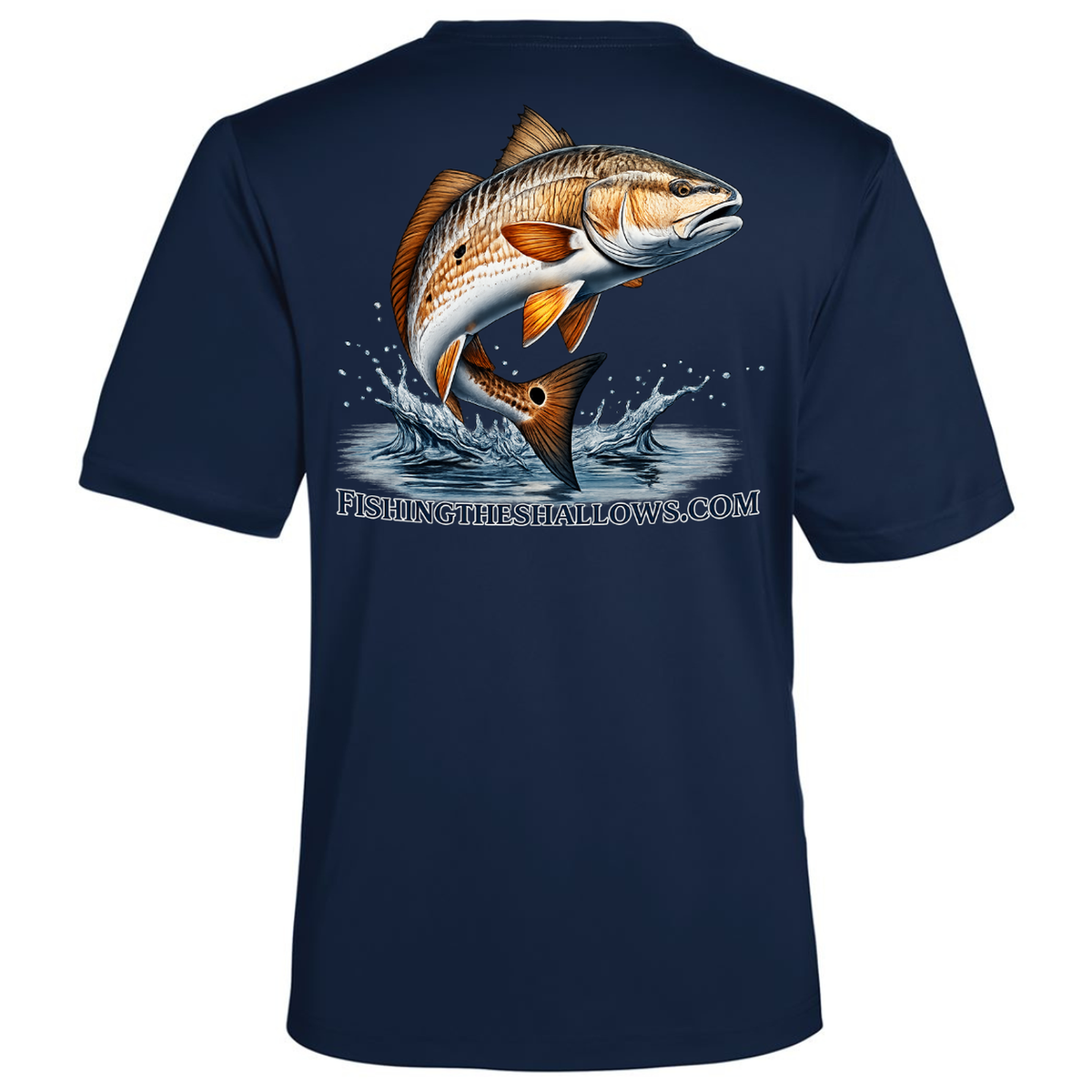 Redfish Art – Men's Short Sleeve - Classic Navy - Back