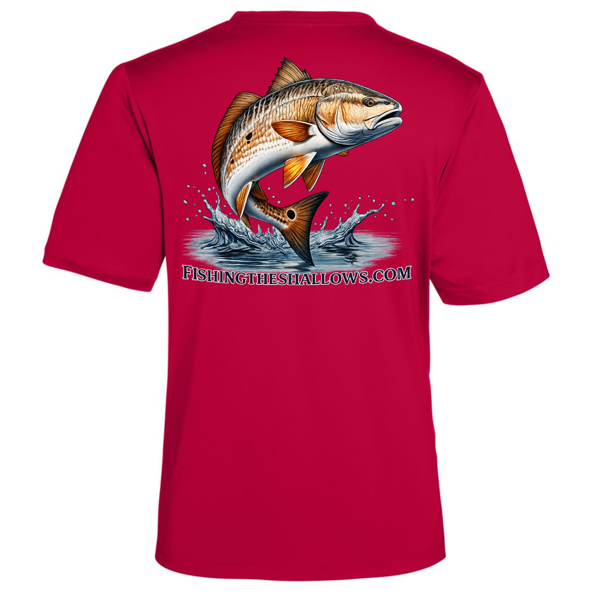 Redfish Art – Men's Short Sleeve - Classic Red - Back