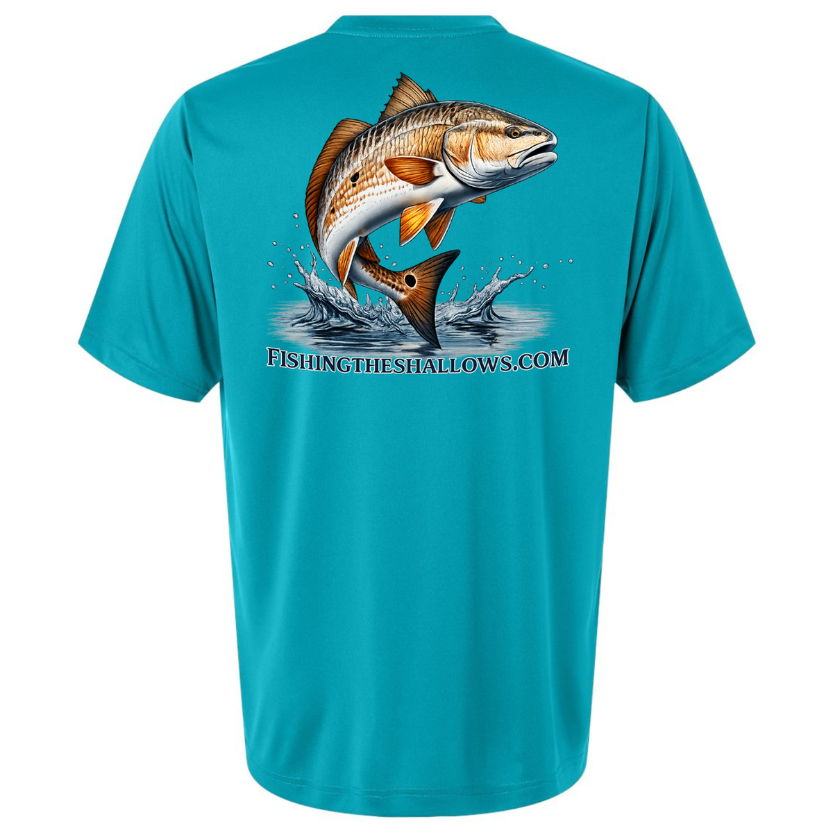 Redfish Art – Men's Short Sleeve - Clear Teal - Back