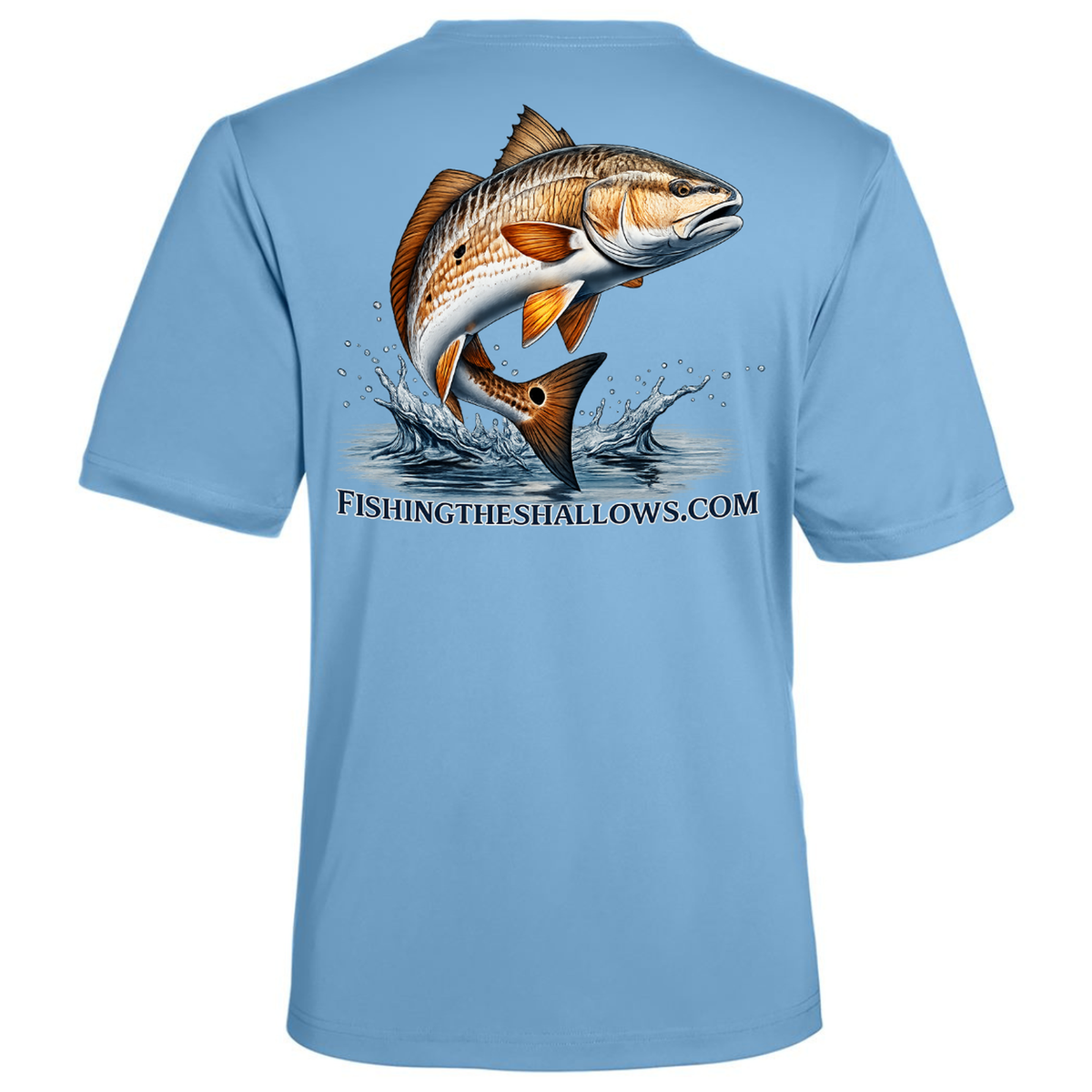 Redfish Art – Men's Short Sleeve - Columbia Blue - Back
