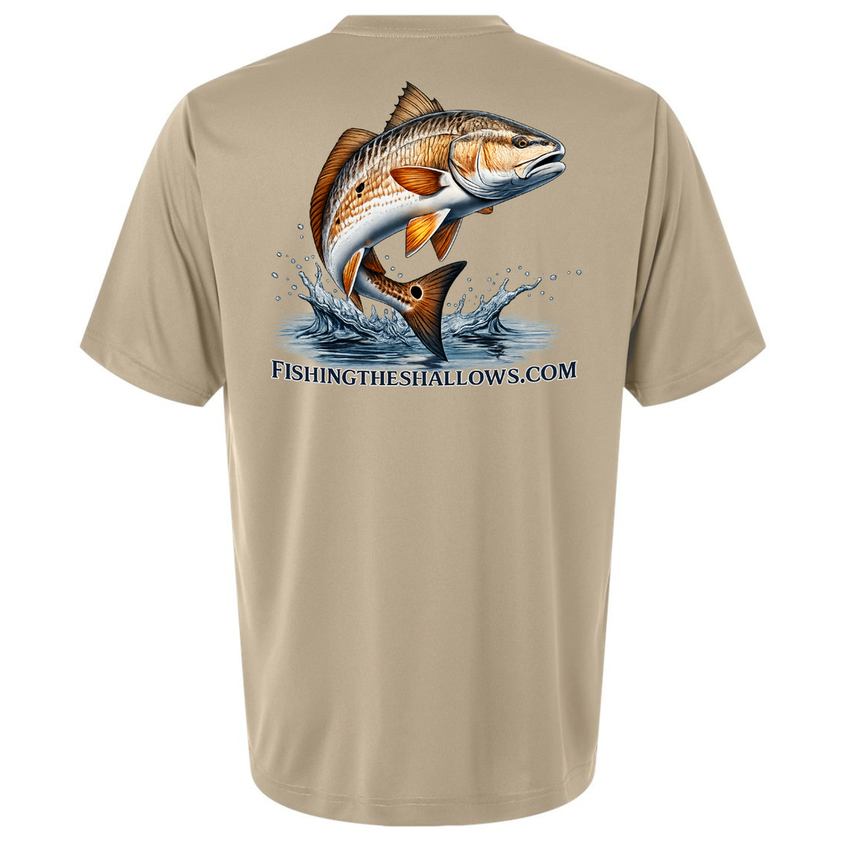 Redfish Art – Men's Short Sleeve - Desert Kahki - Back