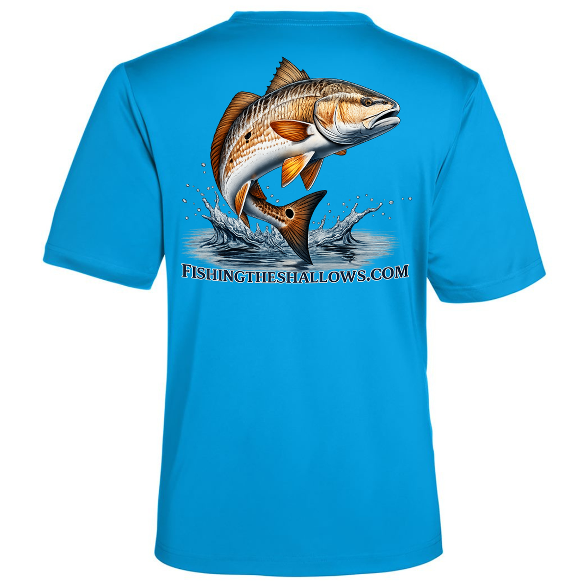 Redfish Art – Men's Short Sleeve - Electric Blue - Back