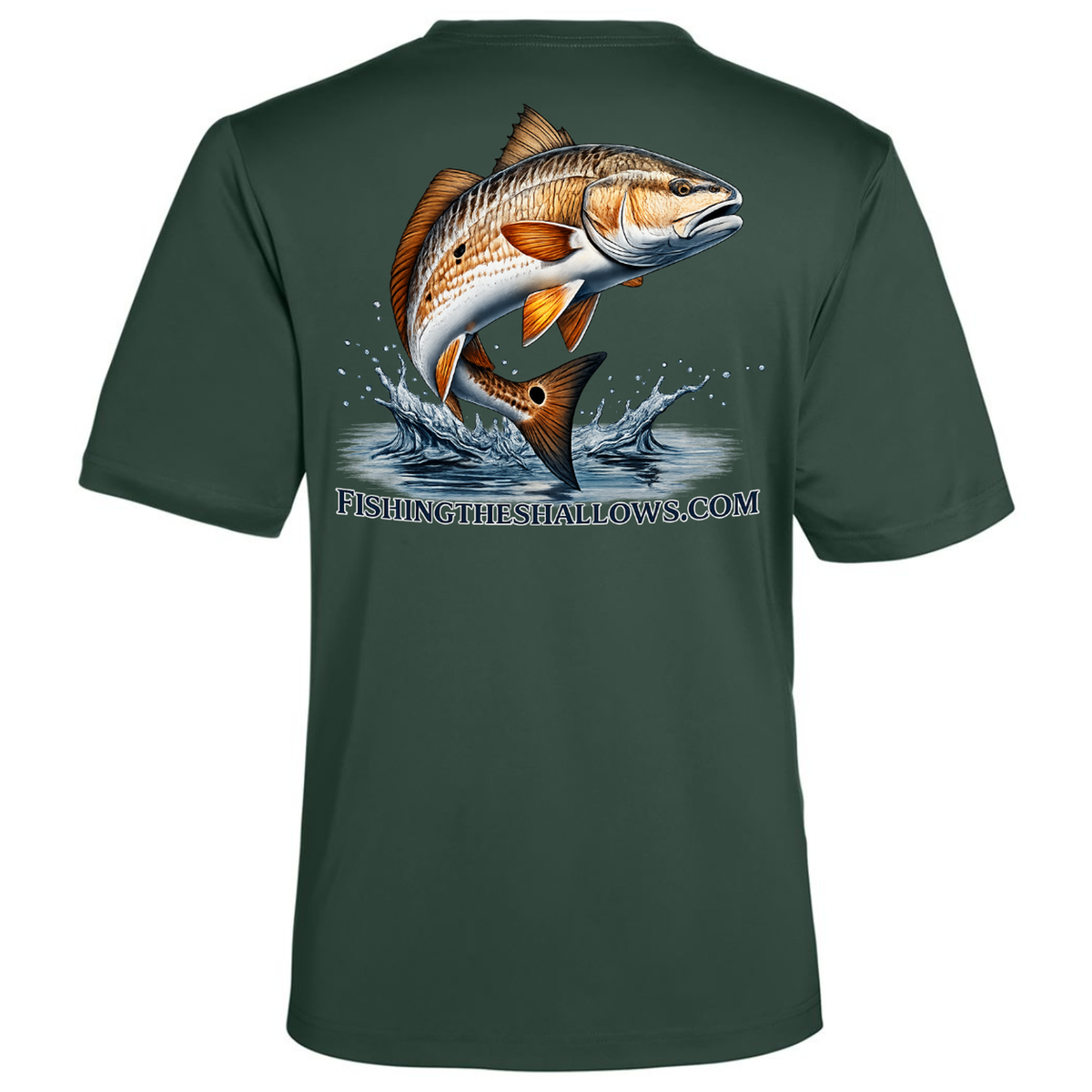 Redfish Art – Men's Short Sleeve - Forest - Back