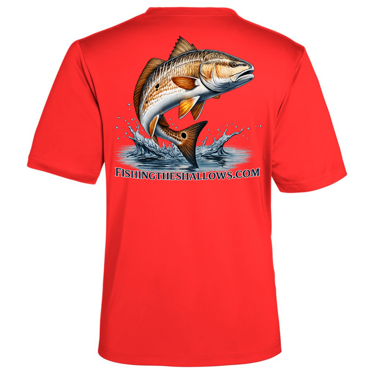 Redfish Art – Men's Short Sleeve - Marina Red - Back