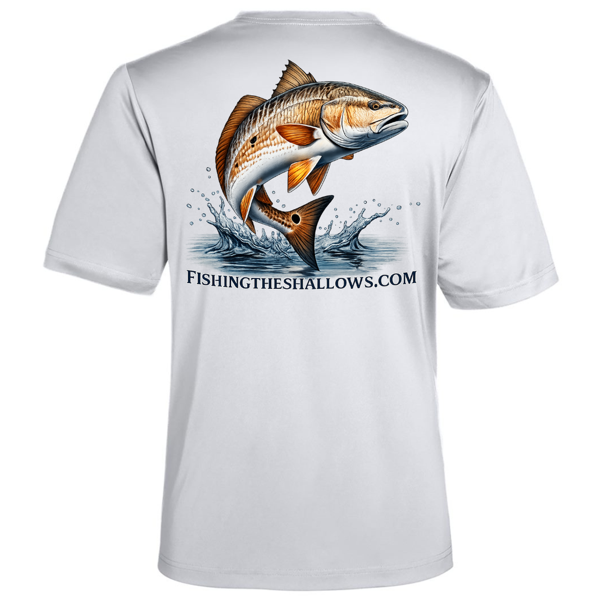 Redfish Art – Men's Short Sleeve - Platinum - Back