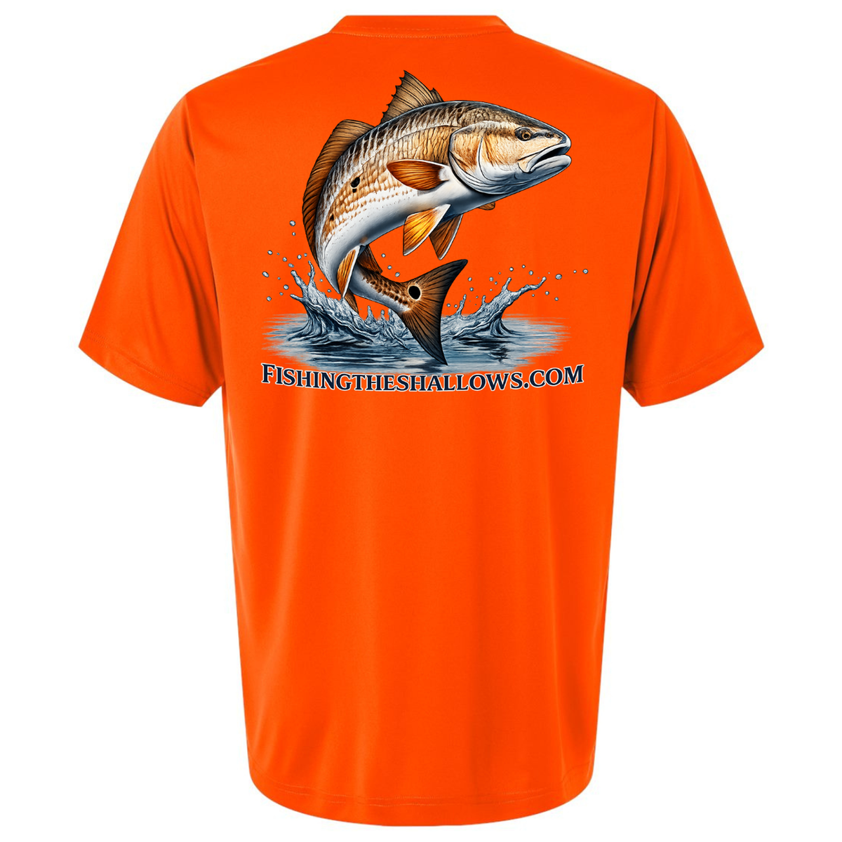 Redfish Art – Men's Short Sleeve - Safety Orange - Back