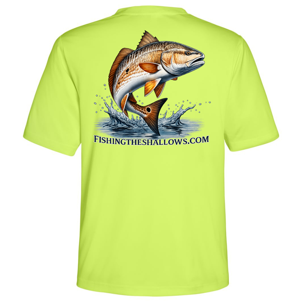 Redfish Art – Men's Short Sleeve - Safety Yellow - Back