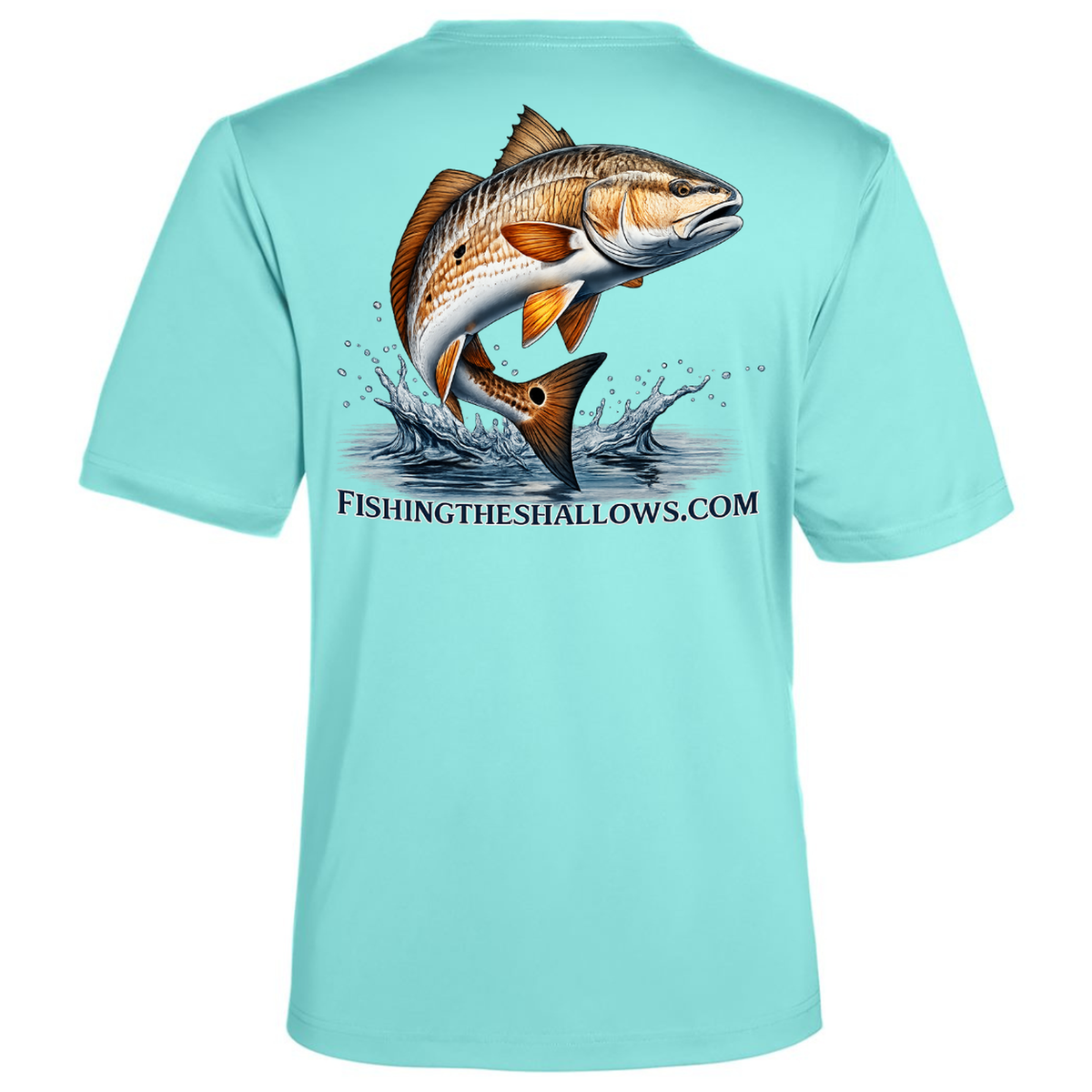 Redfish Art – Men's Short Sleeve - Sea Glass - Back