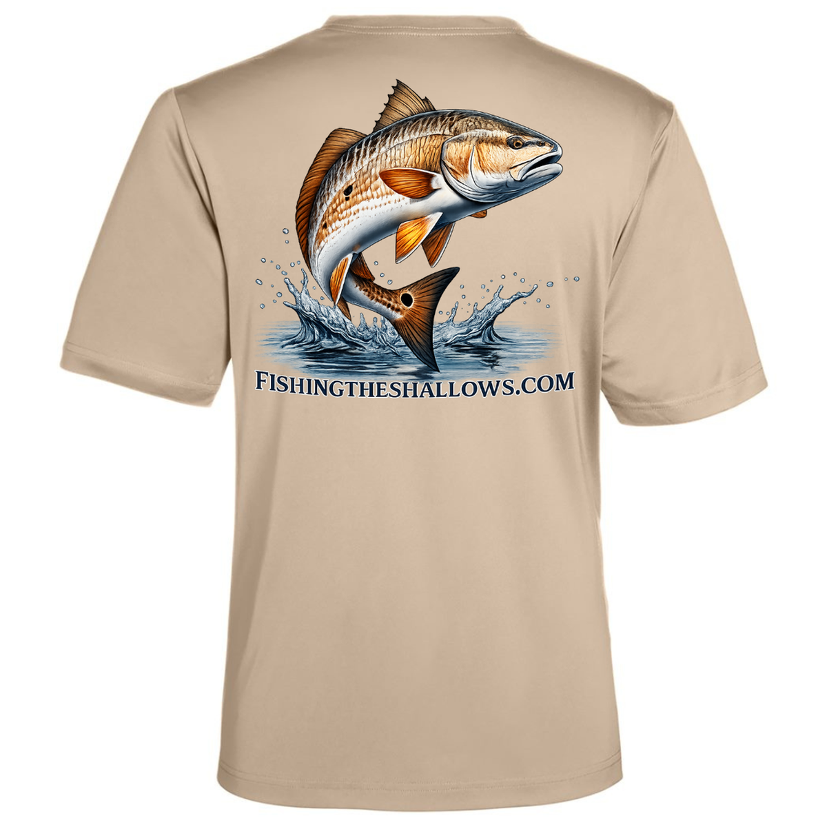 Redfish Art – Men's Short Sleeve - Stone - Back