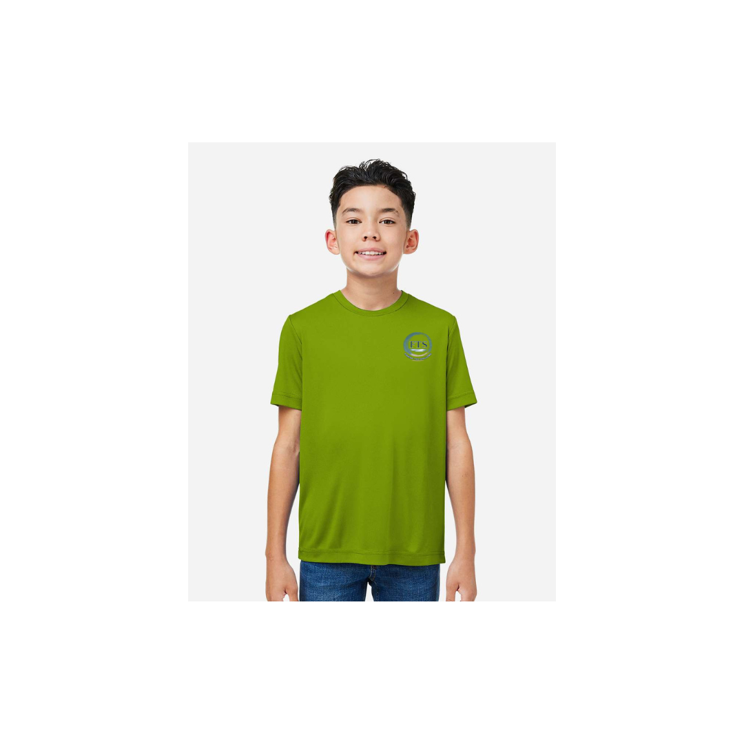 Redfish Art 2 – Youth Short Sleeve in Acid Green - front logo view