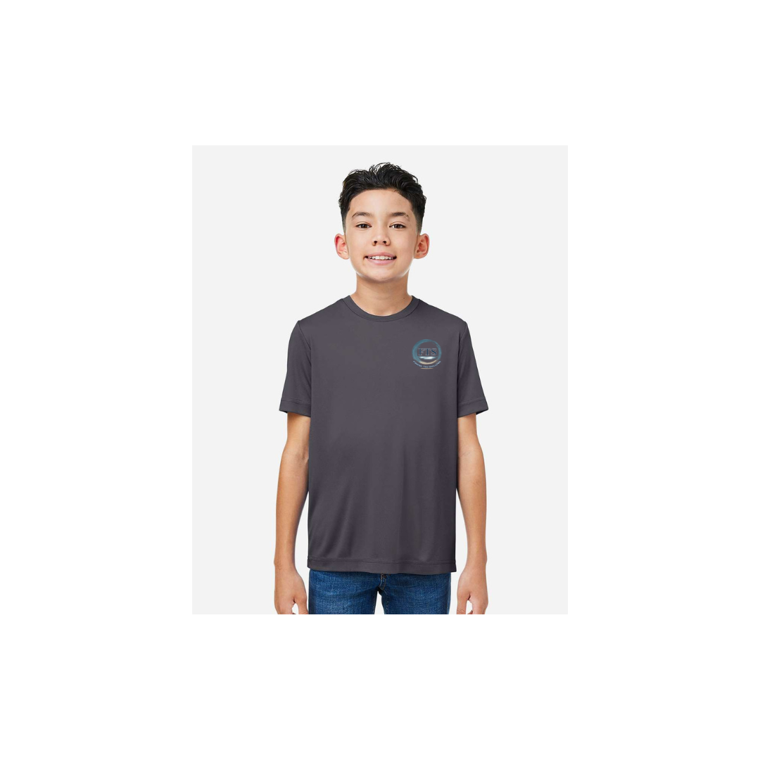 Redfish Art 2 – Youth Short Sleeve in Carbon - front logo view