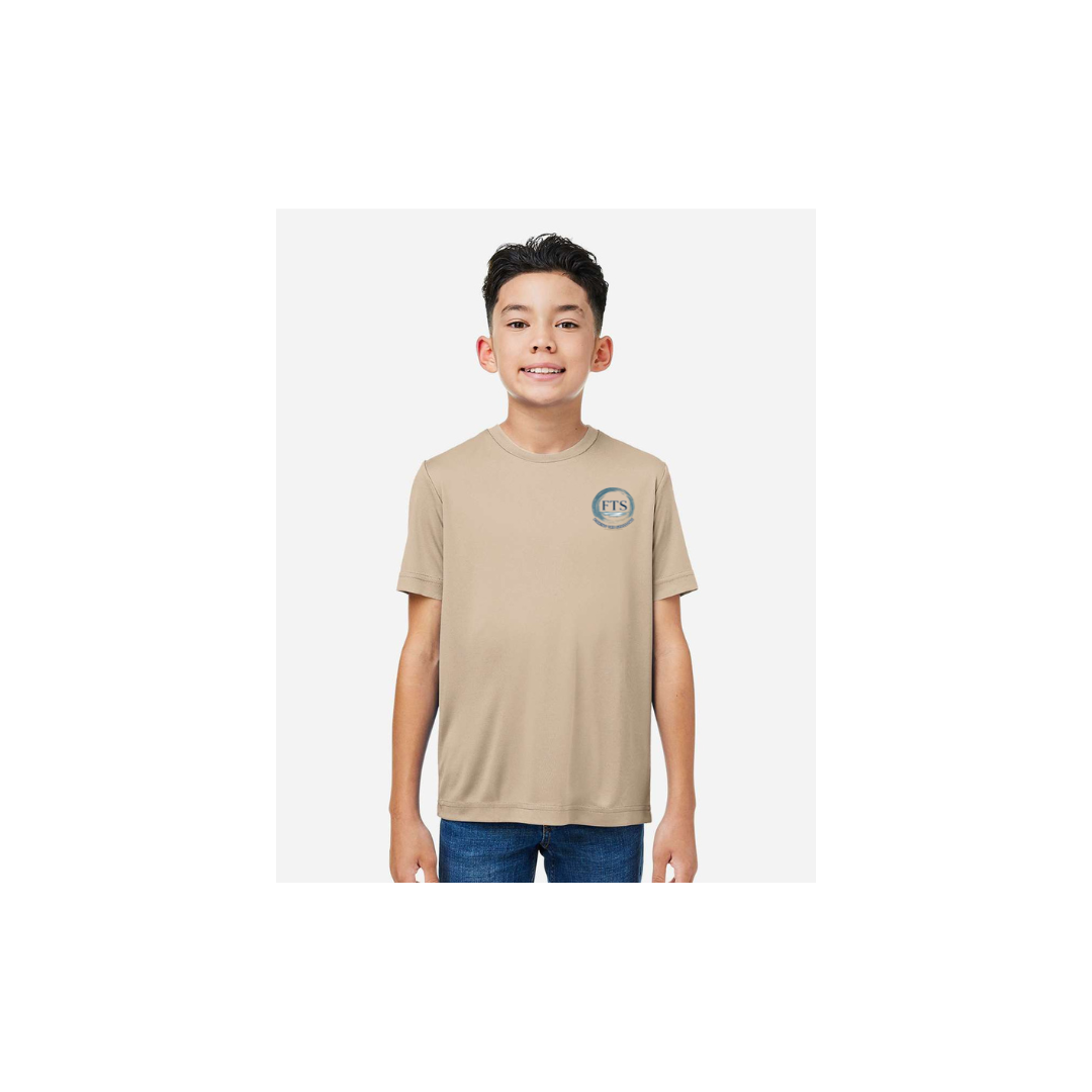Hooked On Fishing – Youth Short Sleeve in Stone - front logo view