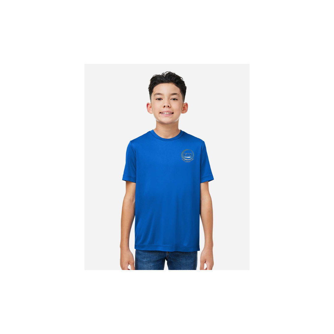 Redfish Art 2 – Youth Short Sleeve in True Royal - front logo view