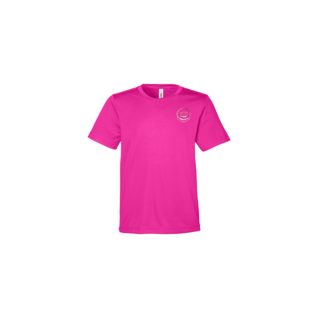 Daddy Daughter – Girls Short Sleeve in Bright Magenta - front logo view