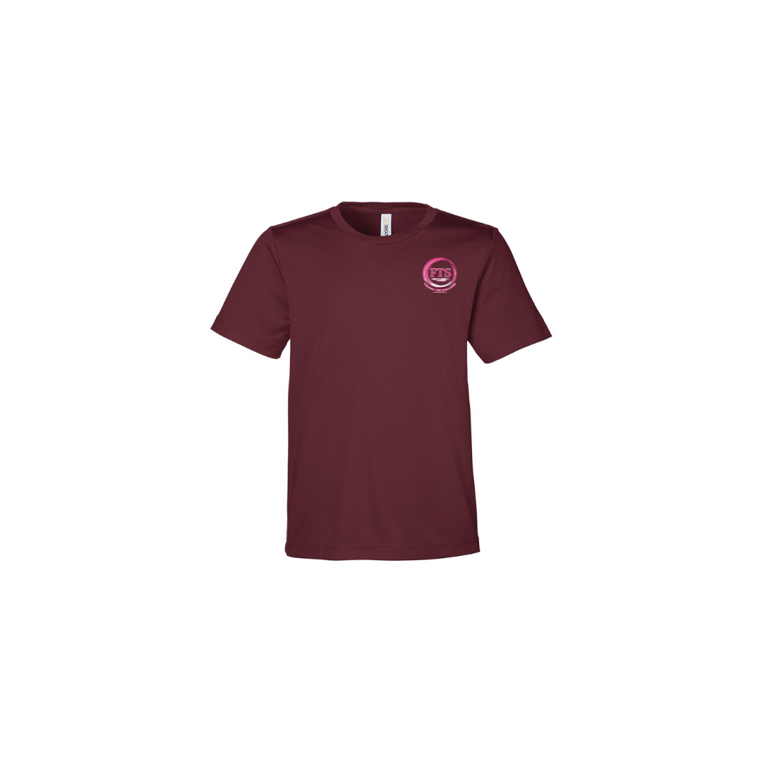 Daddy Daughter – Girls Short Sleeve in Burgundy - front logo view