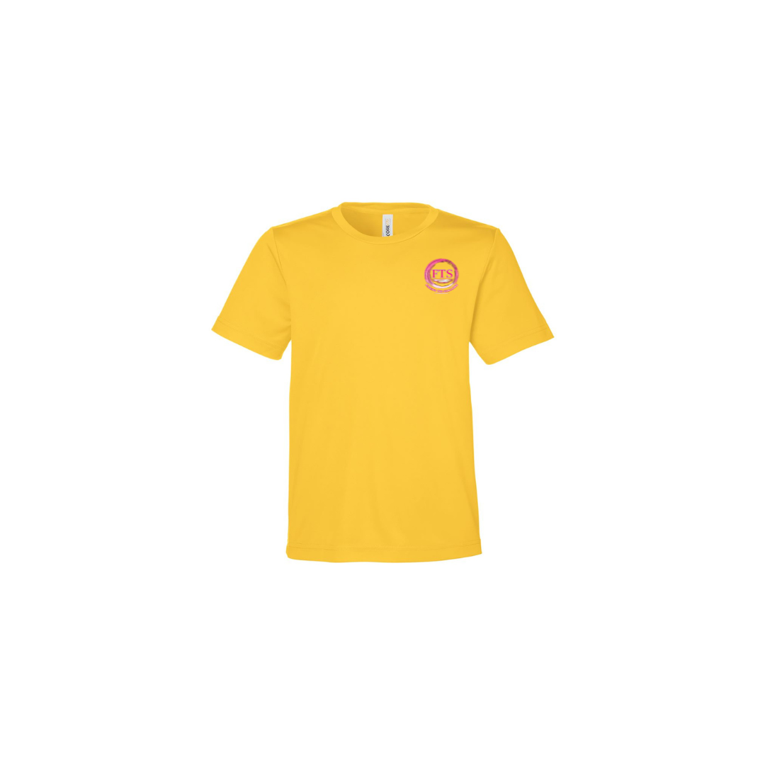Daddy Daughter – Girls Short Sleeve in Campus Gold - front logo view