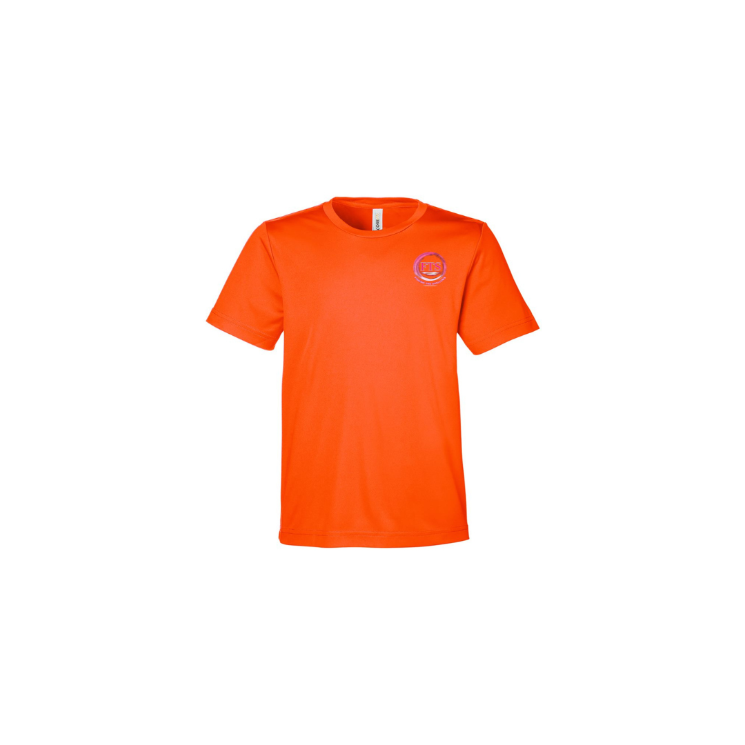 Daddy Daughter – Girls Short Sleeve in Campus Orange - front logo view