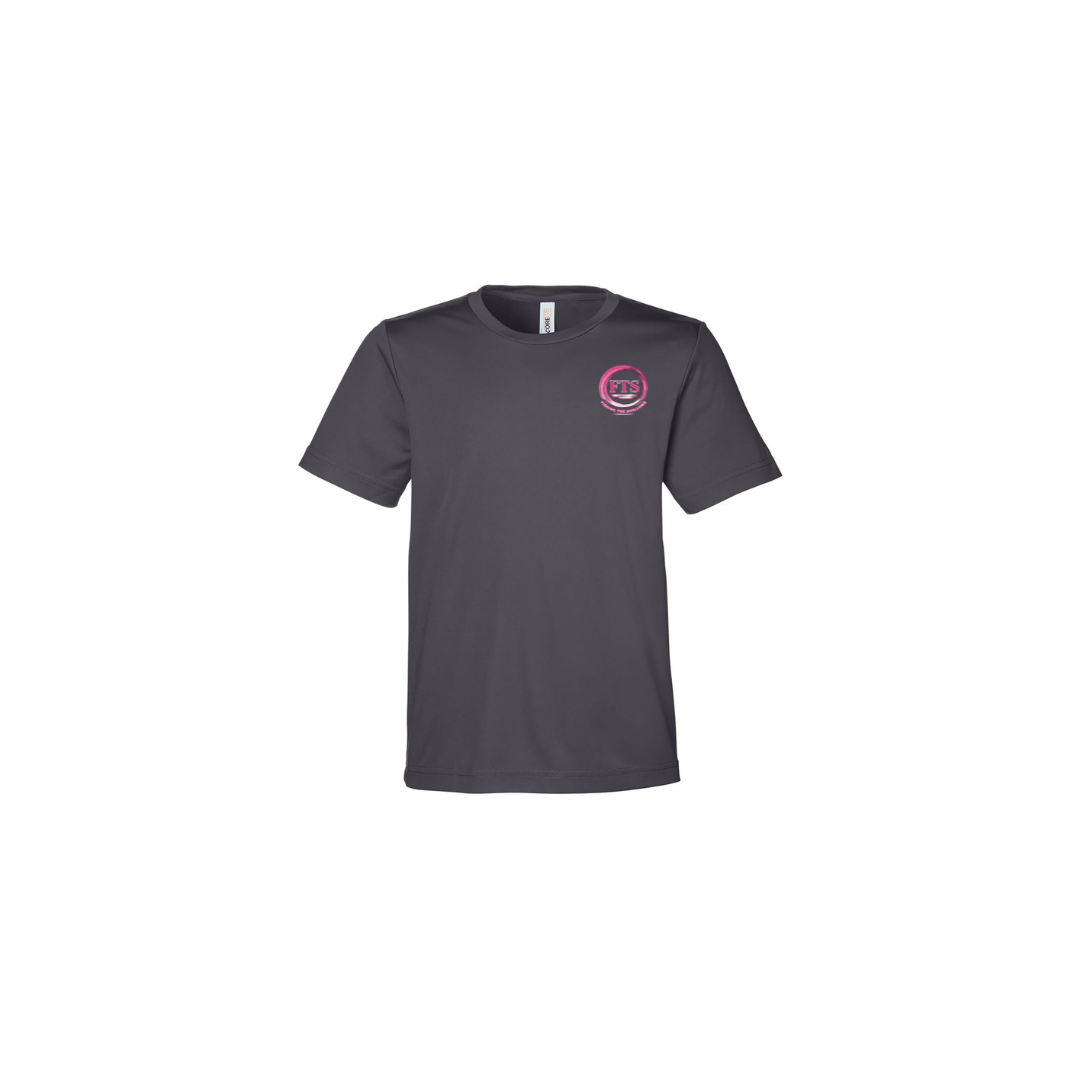 Daddy Daughter – Girls Short Sleeve in Carbon - front logo view