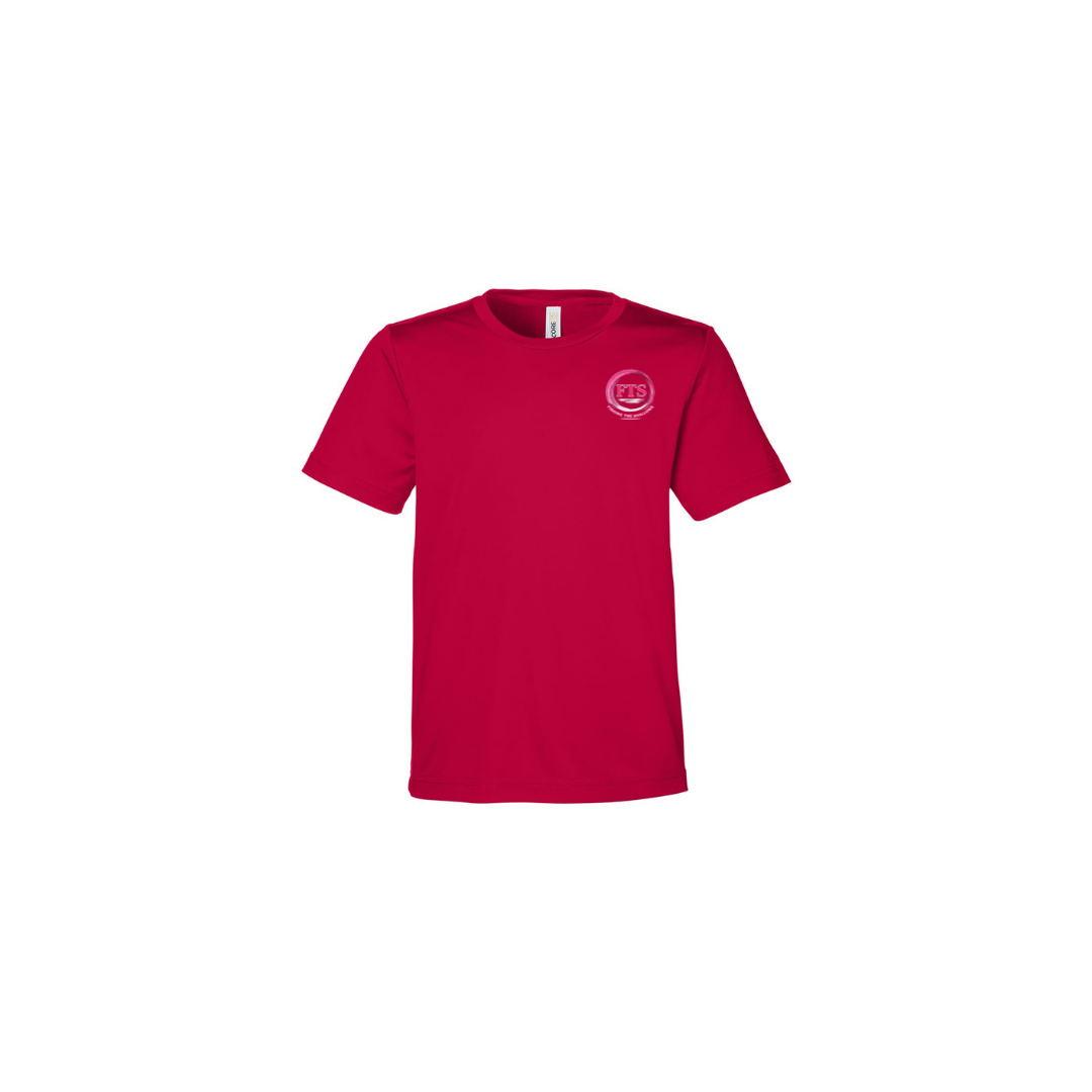 Daddy Daughter – Girls Short Sleeve in Classic Red - front logo view