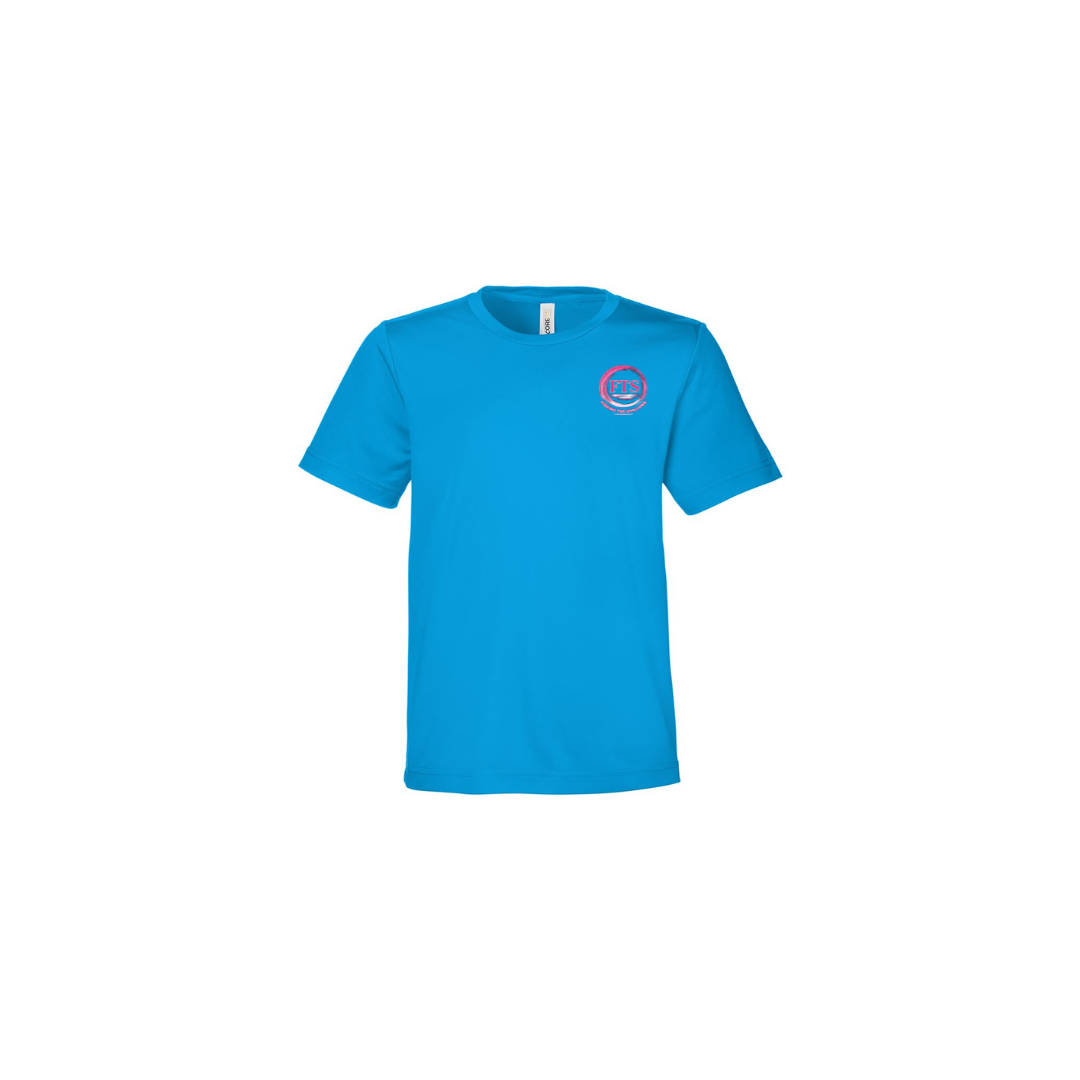 Daddy Daughter – Girls Short Sleeve in Electric Blue - front logo view