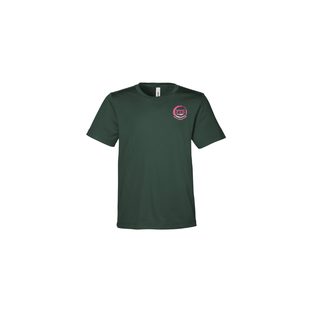 Daddy Daughter – Girls Short Sleeve in Forest - front logo view