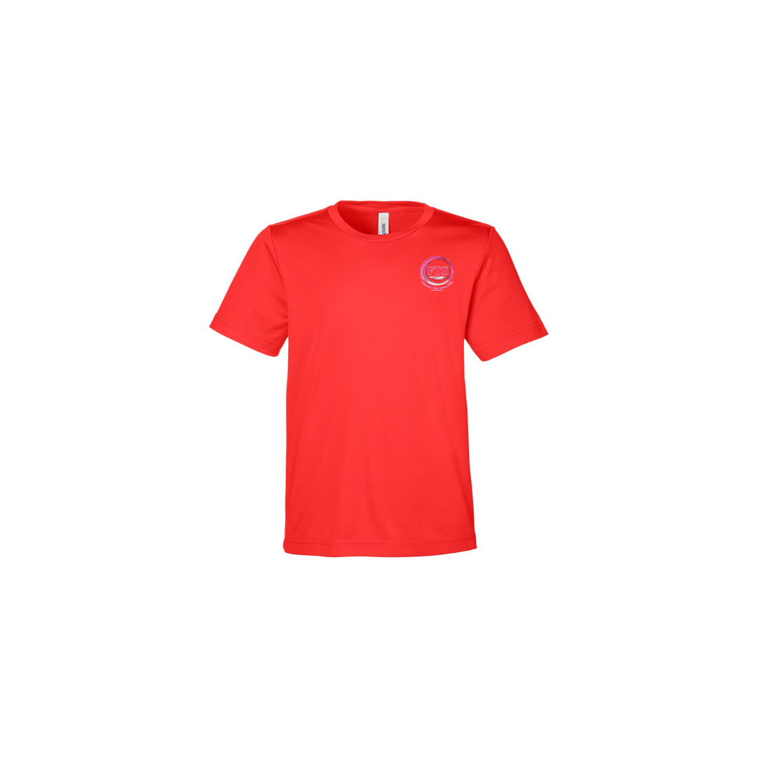 Daddy Daughter – Girls Short Sleeve in Marina Red - front logo view