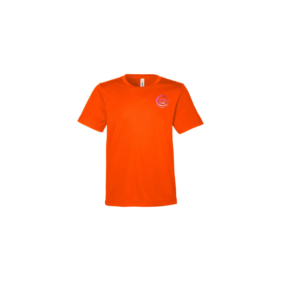Daddy Daughter – Girls Short Sleeve in Safety Orange - front logo view