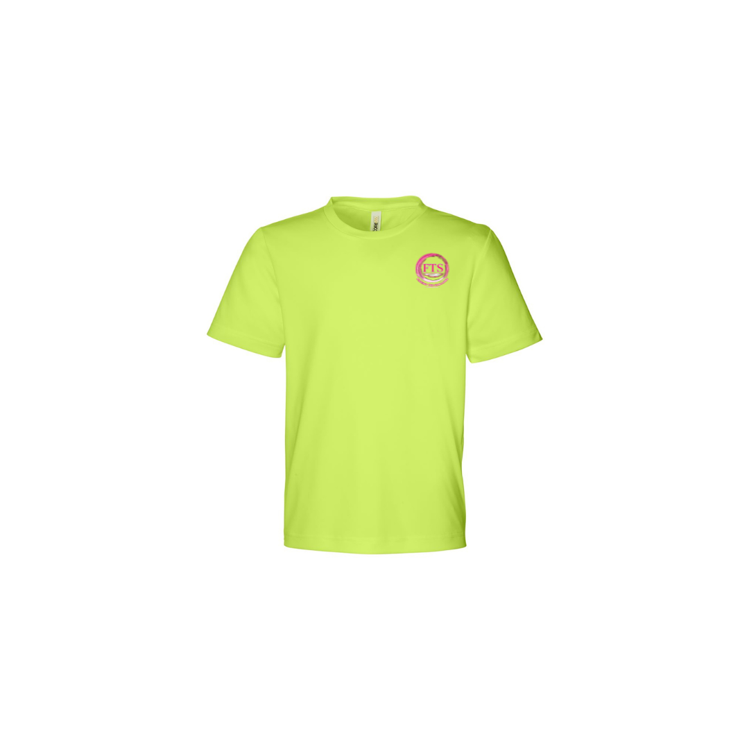 Daddy Daughter – Girls Short Sleeve in Safety Yellow - front logo view