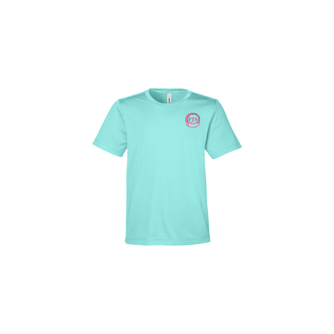 Daddy Daughter – Girls Short Sleeve in Sea Glass - front logo view
