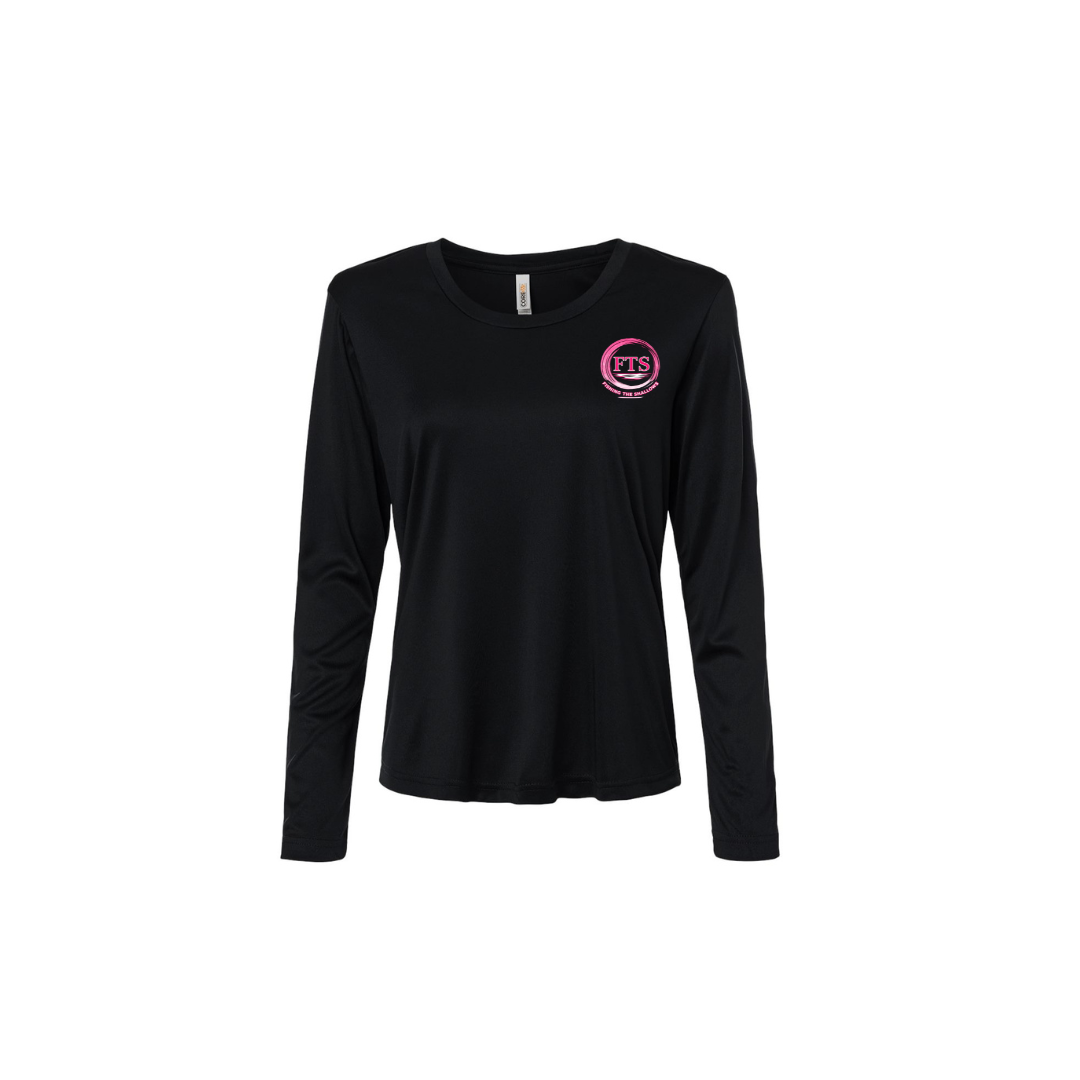 Hooker – Women's Long Sleeve in Black - front logo view