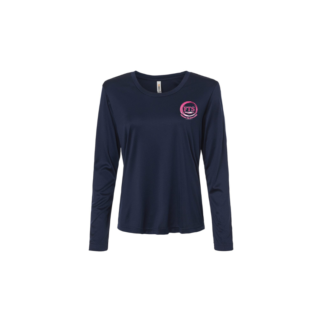 Hooker – Women's Long Sleeve in Classic Navy - front logo view