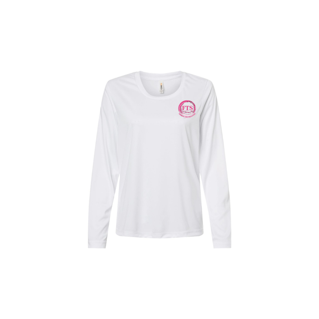Hooker – Women's Long Sleeve in White - front logo view