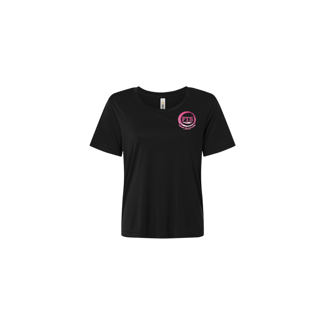 Hooker – Women's Short Sleeve in Black - front logo view