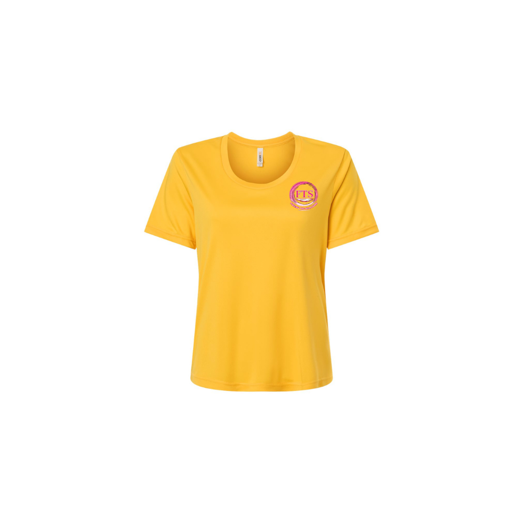 Hooker – Women's Short Sleeve in Campus Gold - front logo view