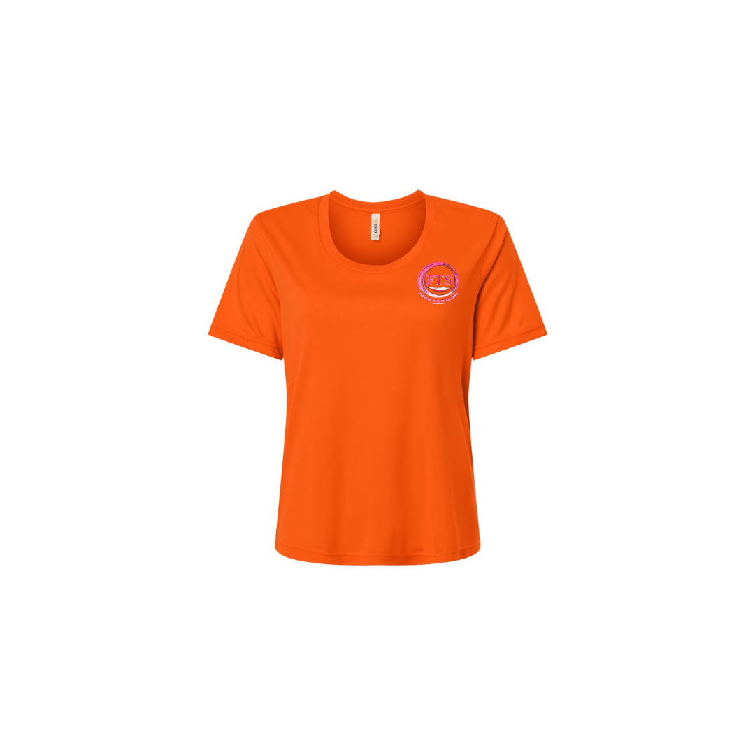 Hooker – Women's Short Sleeve in Campus Orange - front logo view