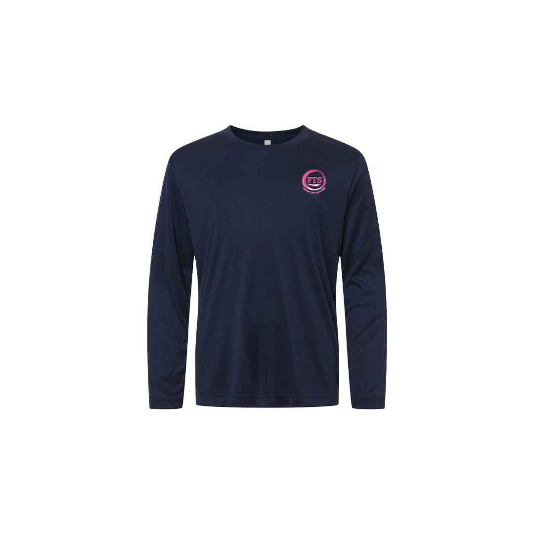 Daddy Daughter – Girls Long Sleeve in Classic Navy - front logo view