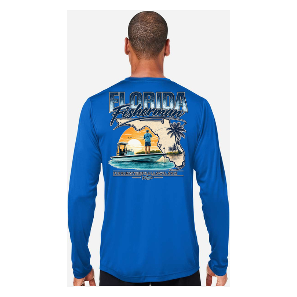 Florida Fisherman – Men's Long Sleeve - True Royal - Back