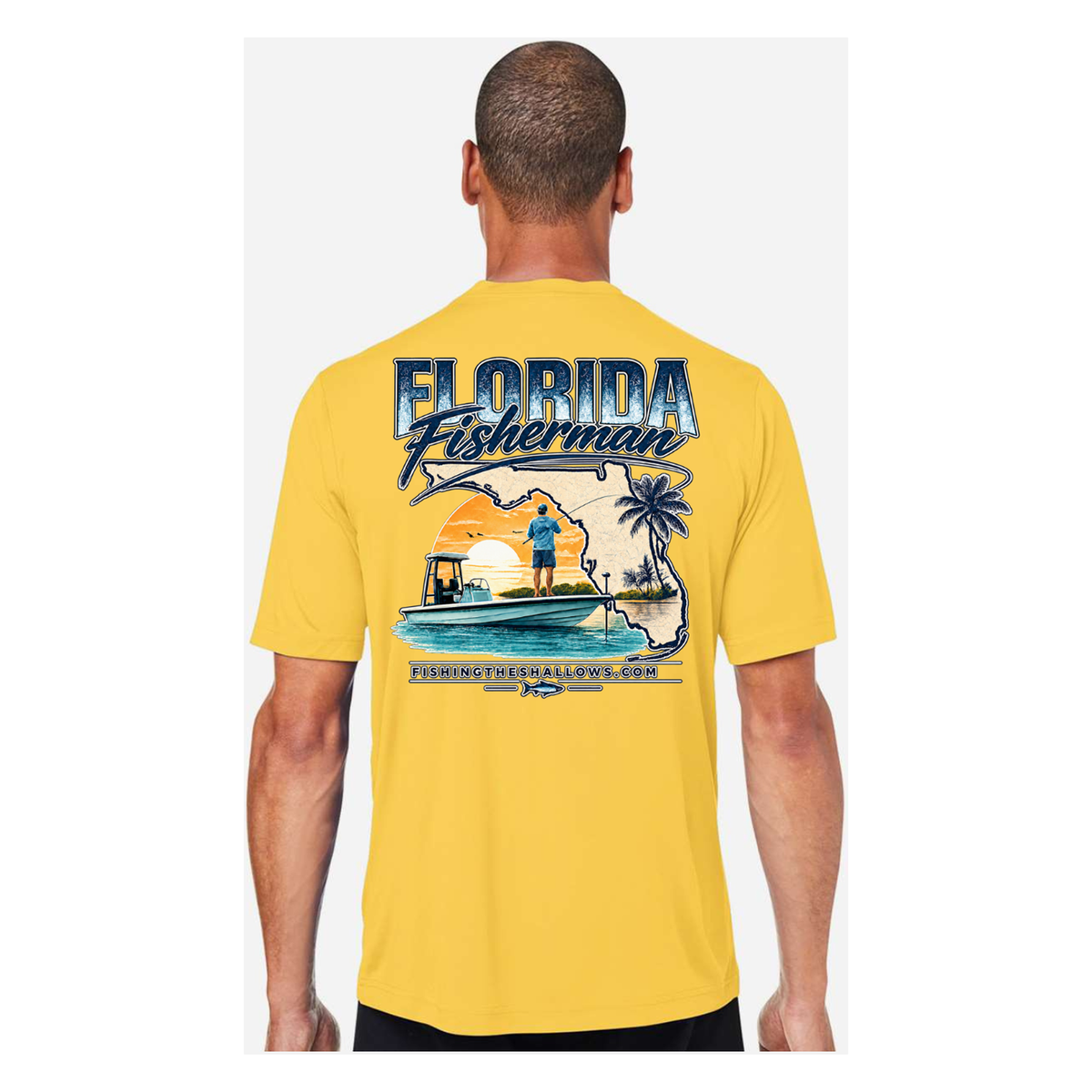 Florida Fisherman – Men's Short Sleeve - Campus Gold - Back
