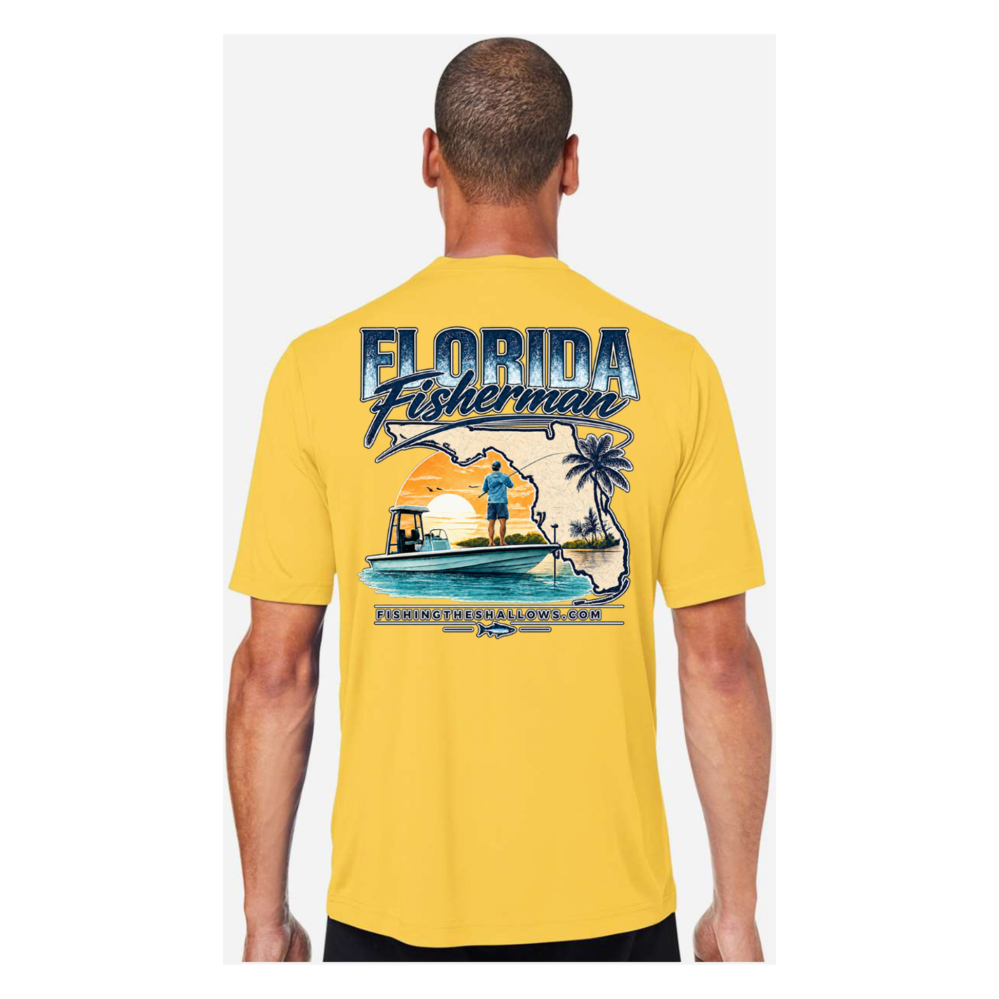 Florida Fisherman – Men's Short Sleeve - Campus Gold - Back