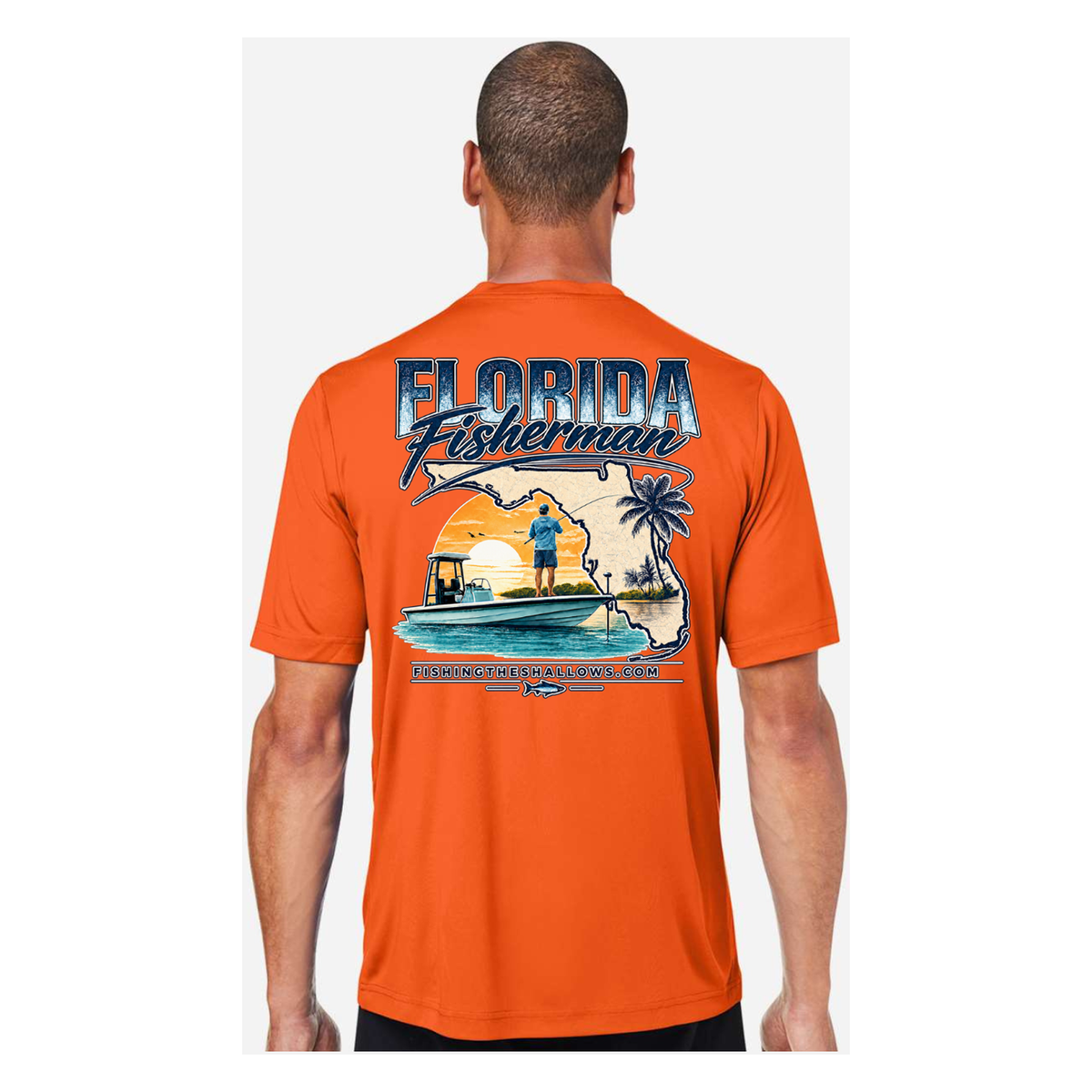 Florida Fisherman – Men's Short Sleeve - Campus Orange - Back