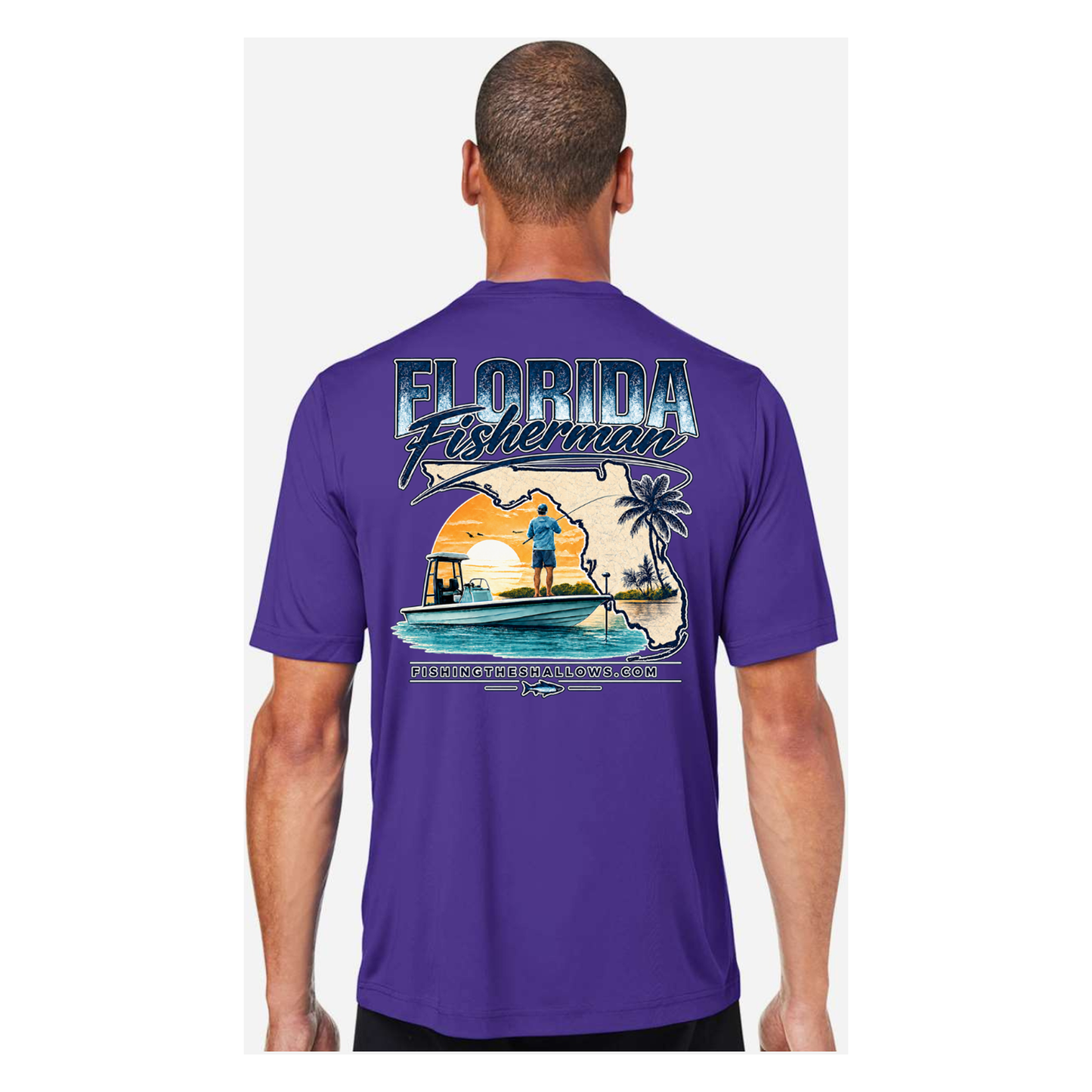Florida Fisherman – Men's Short Sleeve - Campus Purple - Back