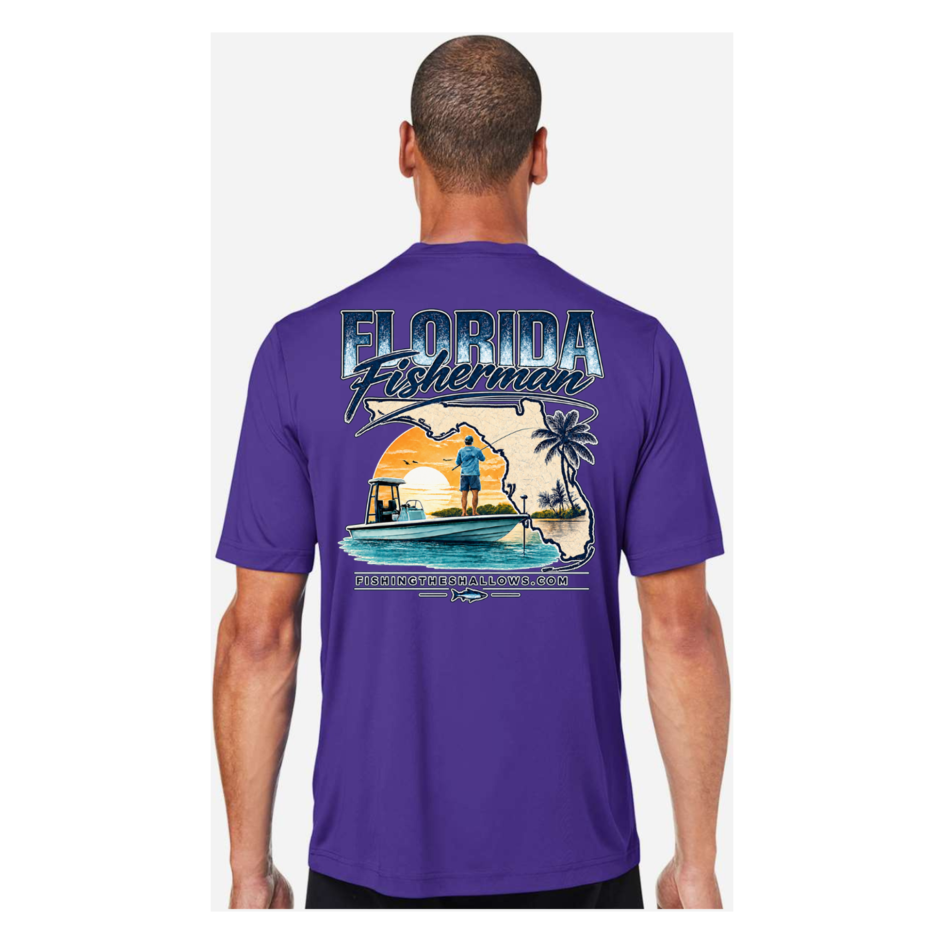 Florida Fisherman – Men's Short Sleeve - Campus Purple - Back